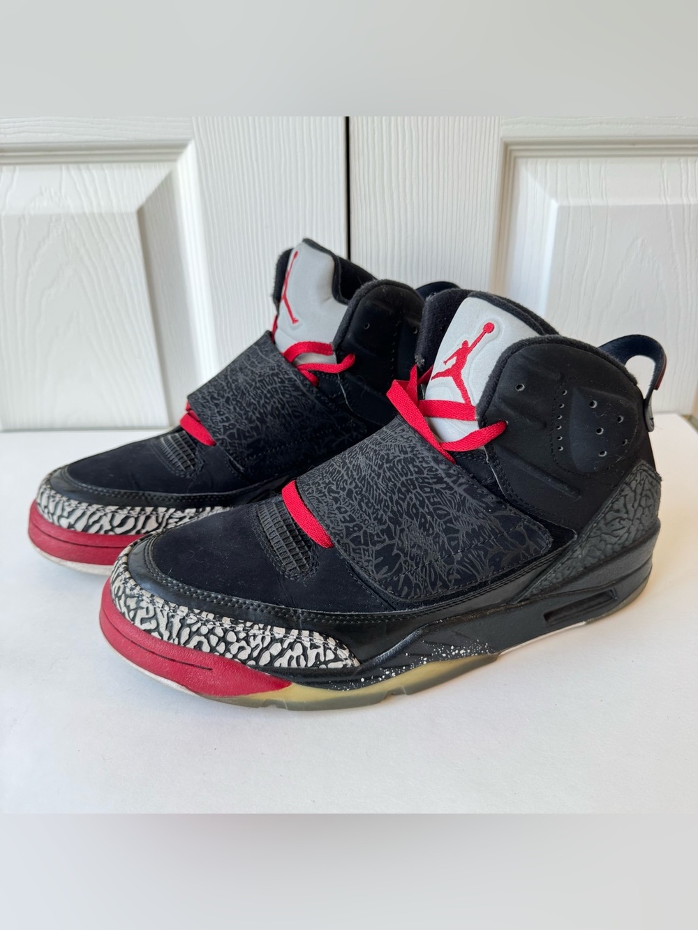 Nike Jordan Son of Mars Mens Size 9.5 Black Cement 512245-001 Basketball Sneaker
